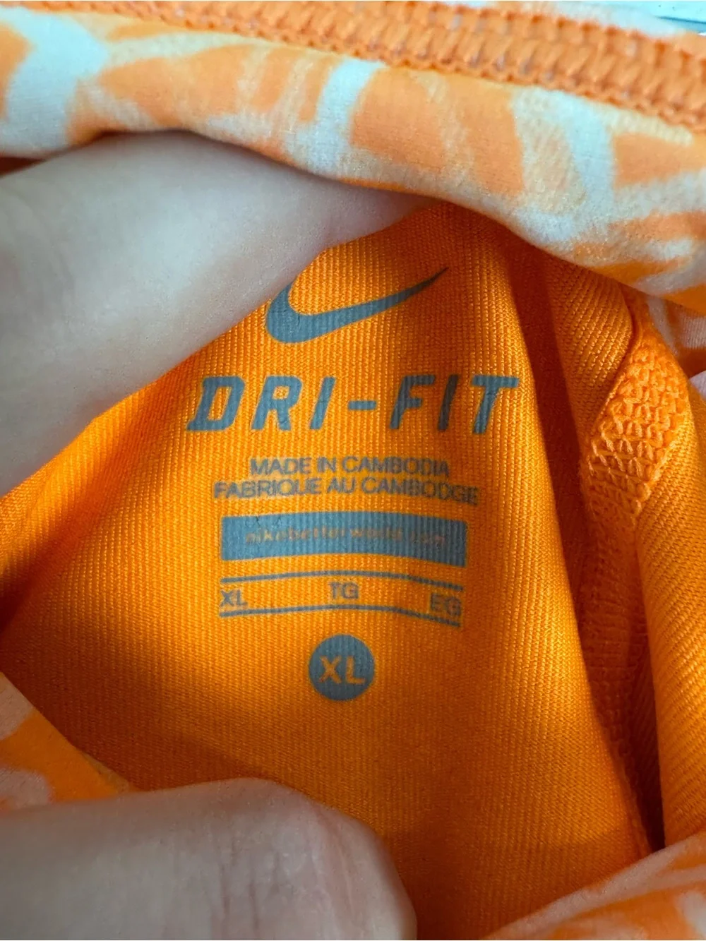 Nike Dri Fit Orange Printed Athletic Mini Skort Skirt Sporty Tennis Pickleball